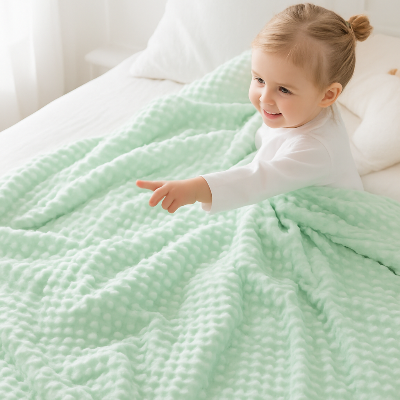 petite fille profite plainement de sa couverture bebe