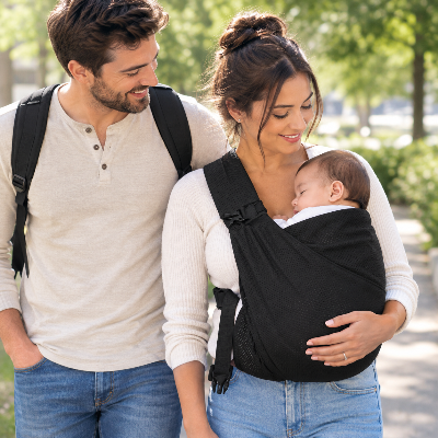 porte bebe en sling des la naissance bonheur famillial
