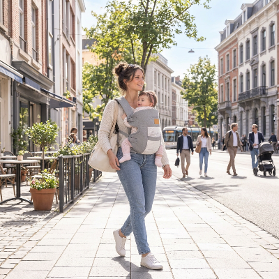 porte bébé ergonomique ventral de luxe confort et sérénité