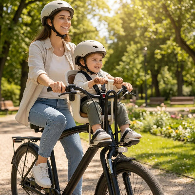porte velo bebe avant maman rassuree