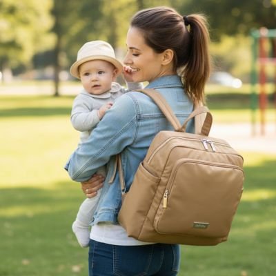 Sac a dos a langer bebe maman au parc