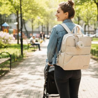 Sac a langer a dos avec porte sucette
