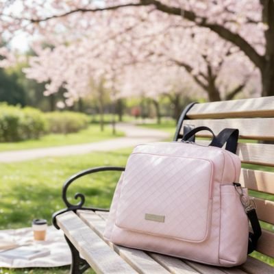 Sac a langer bebe sous un cerisier