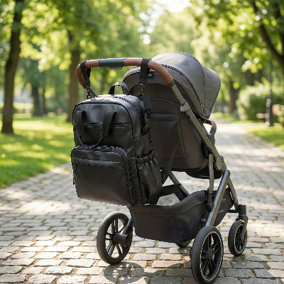 sac a langer noir attacher a une poussette