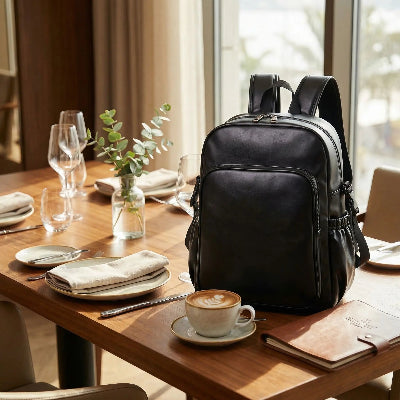 sac a langer sur une table au restaurant